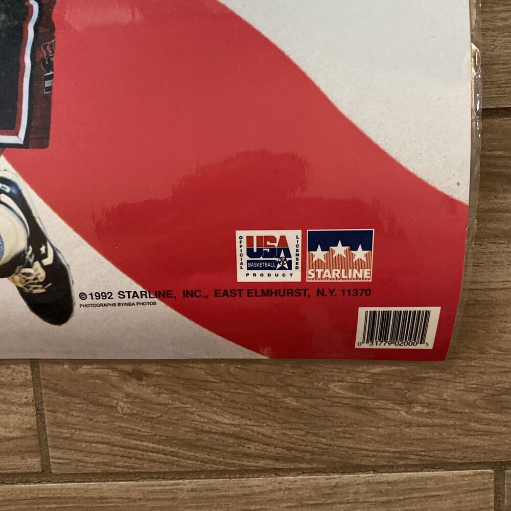 1992 STARLINE MICHAEL JORDAN & AMERICA’S DREAM TEAM OLYMPIC BASKETBALL POSTER - Picture 2 of 12